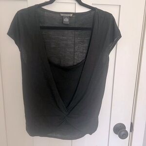 Sweaterworks Short Sleeve Twist front Cardigan With Cami Size S Silk Viscose